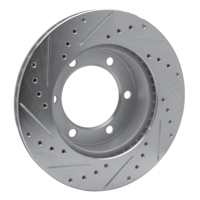 Toyota 4Runner Brake Rotor (1) - Front Right - R1 Concepts - Drilled & Slotted - Silver - `95-`04